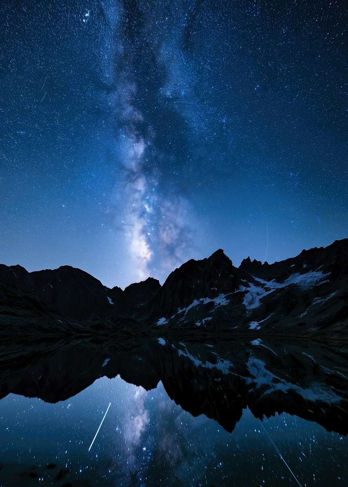 Milky Way Over Mountain Lake