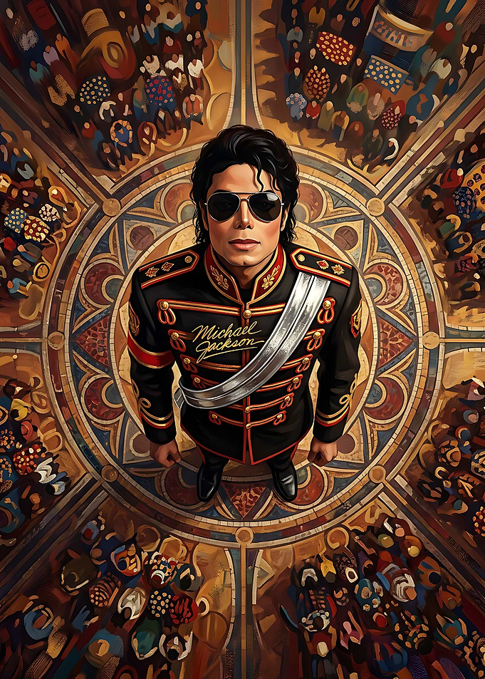 Michael Jackson Iconic Military Style Portrait