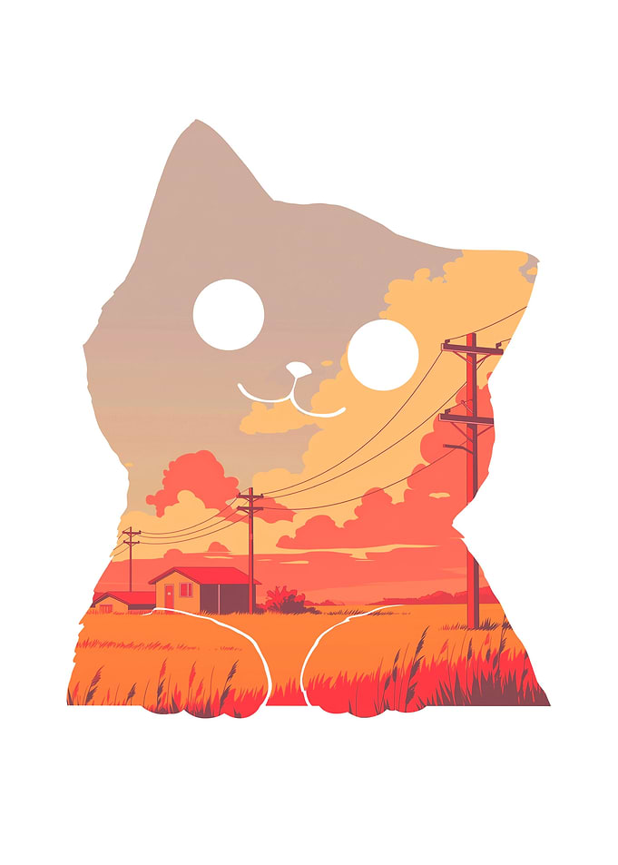 Kawaii Cat Cloud Sky