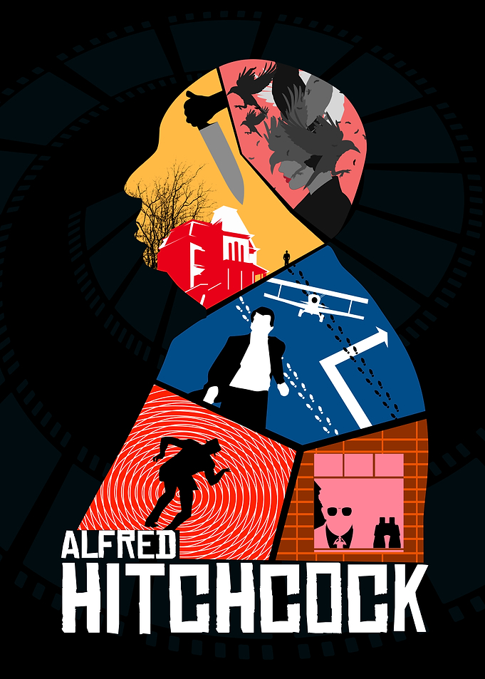 Alfred Hitchcock Cinematic Tribute Poster