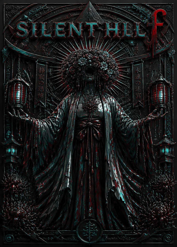 Silent Hill Dark Japanese Horror Poster