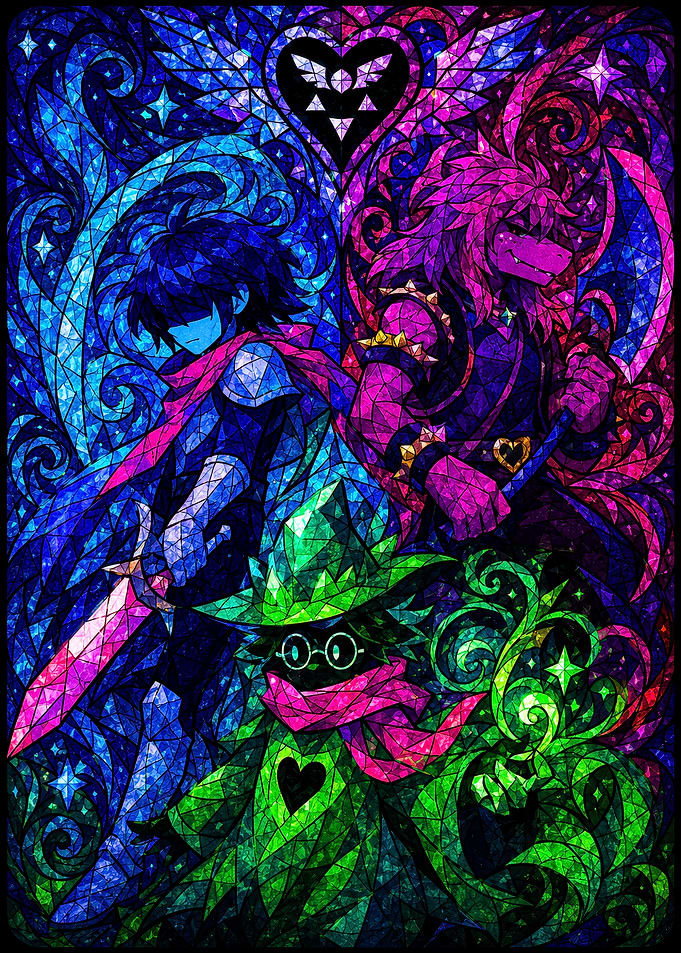 Deltarune Stained Glass Character Art