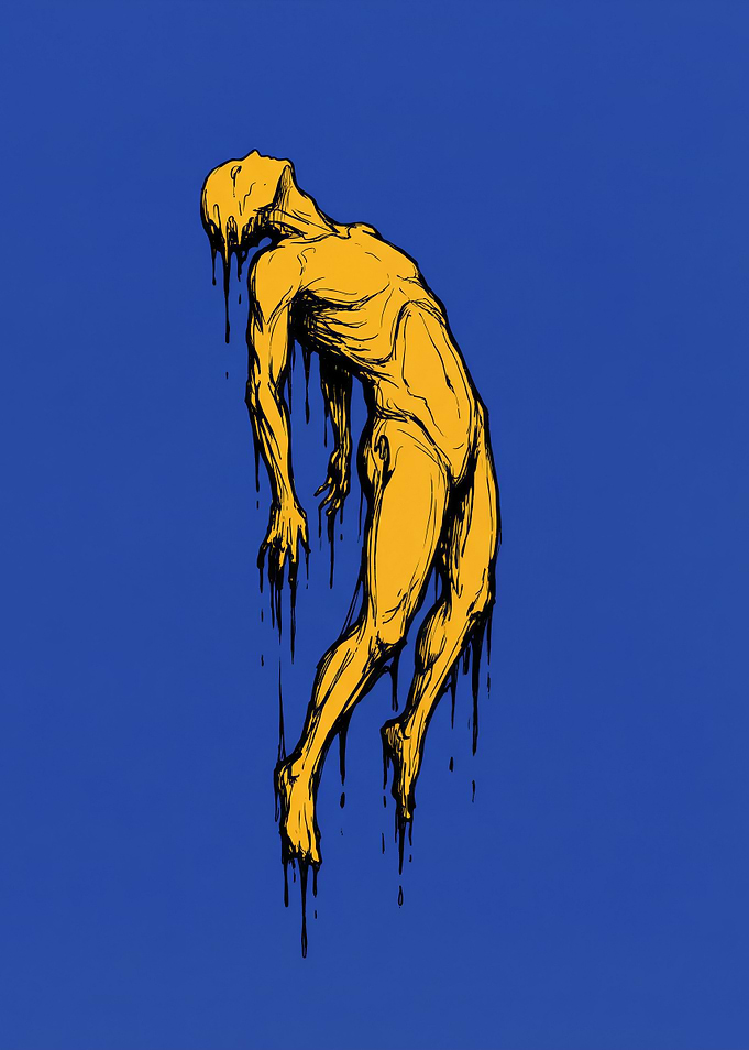 Melting Human Figure Illustration