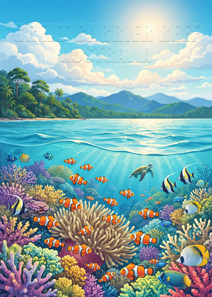 Great Barrier Reef Underwater Scene