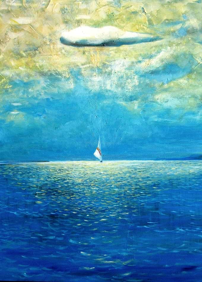 Sailboat on a Calm Blue Sea