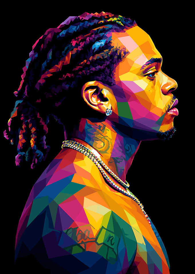 Colorful Geometric Portrait of a Man