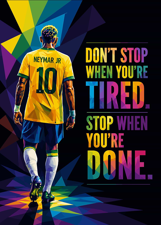 Neymar Jr Inspirational Soccer Poster