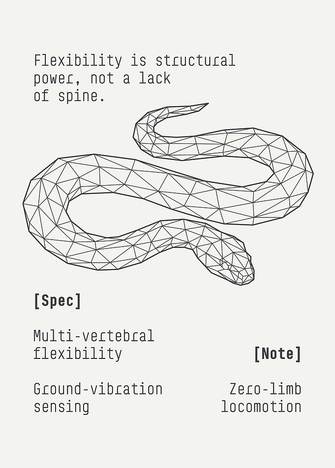 Minimalist Geometric Snake Infographic Poster