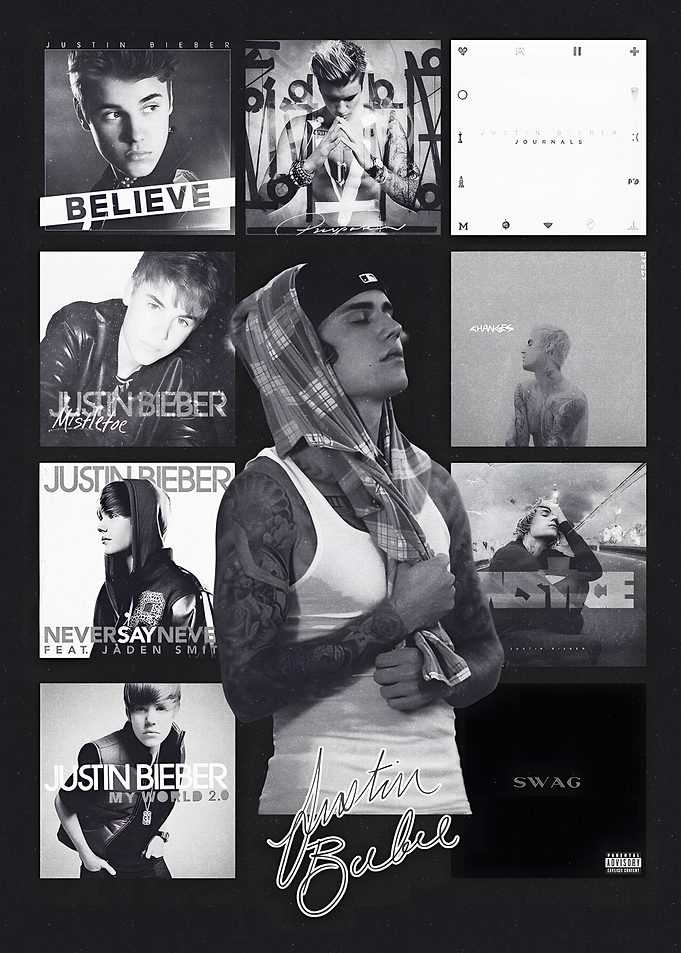 Justin Bieber Music Career Collage