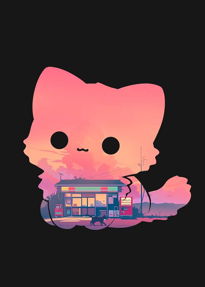 Cat Sunset Scenery