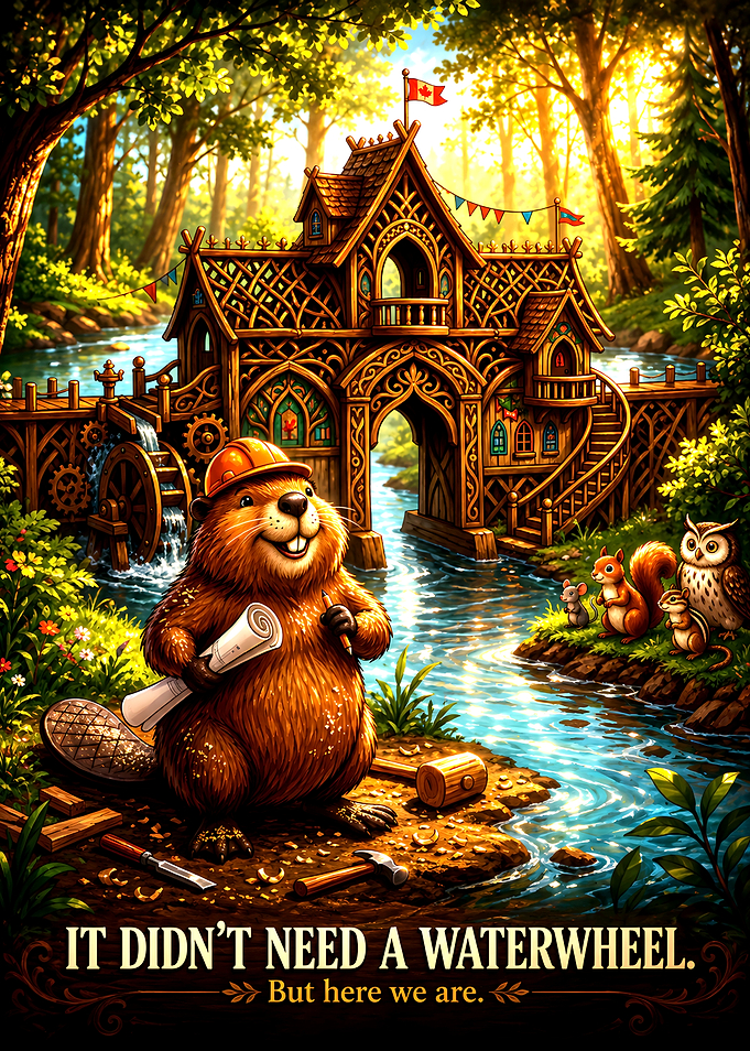Beaver Architect with Waterwheel Project