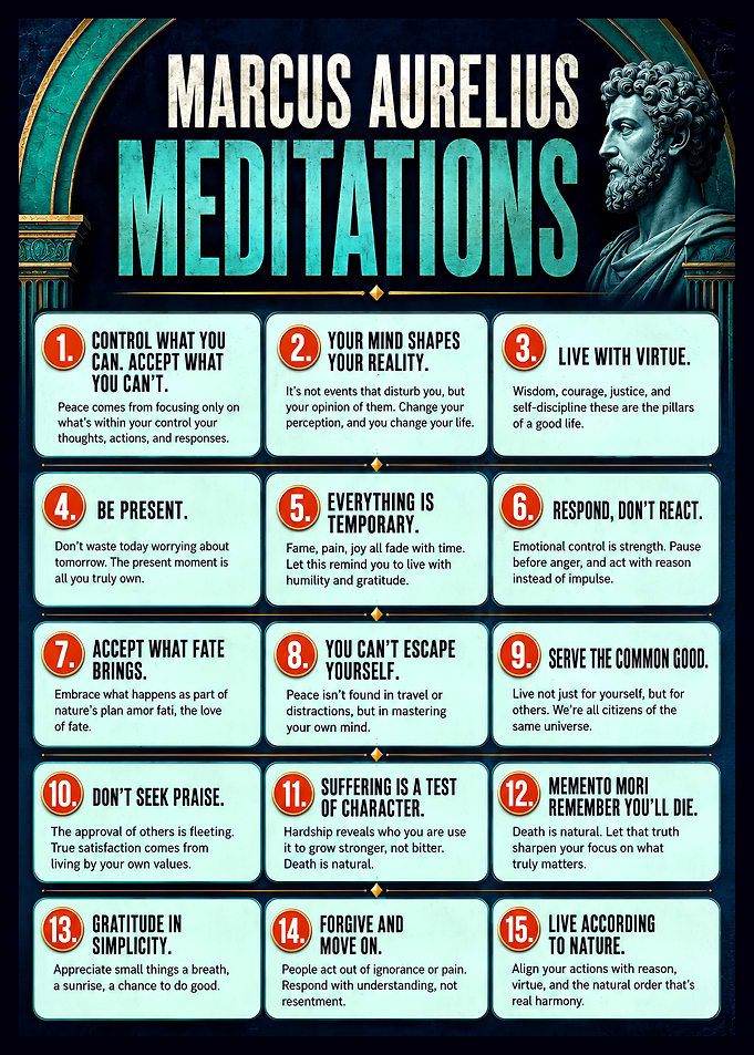 Marcus Aurelius Meditations Stoic Poster