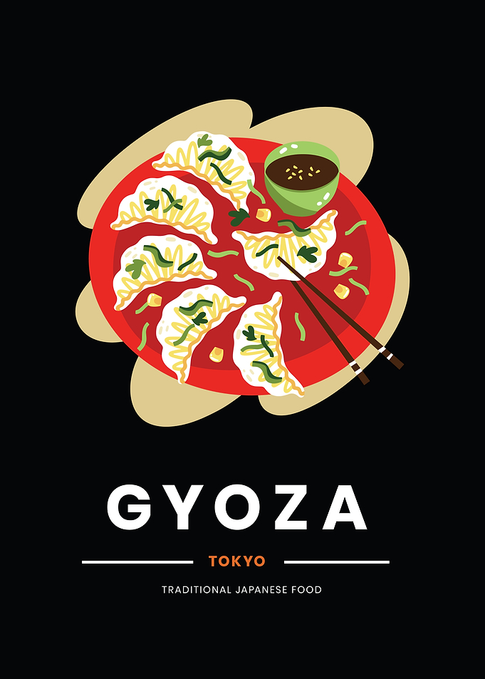 Minimalist Gyoza Food Poster