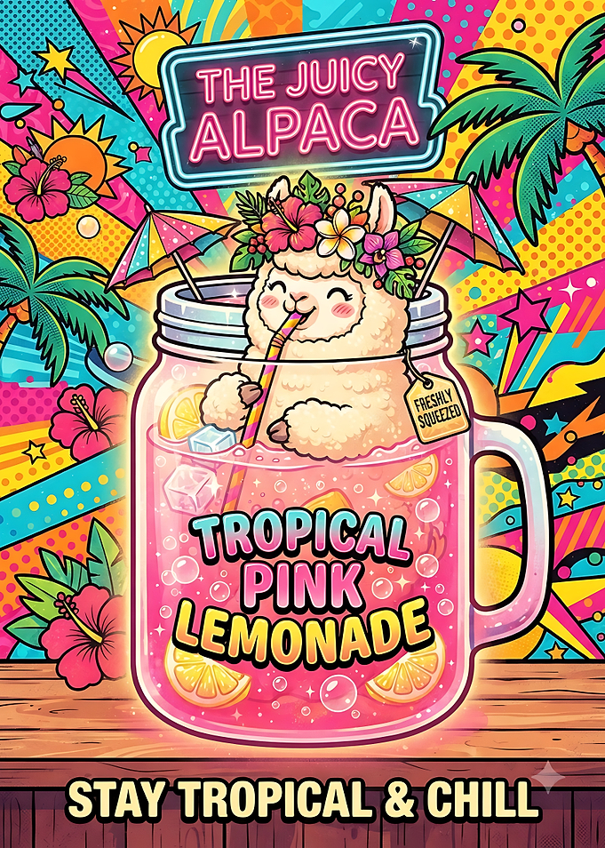 The Juicy Alpaca Tropical Pink Lemonade