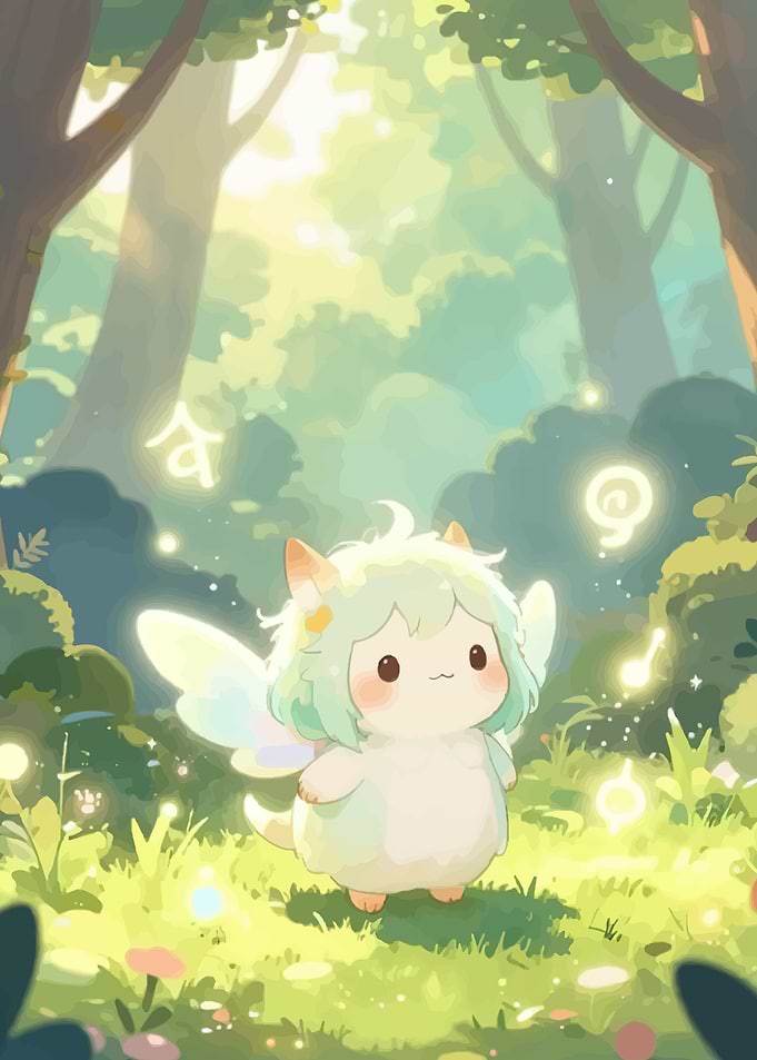 Cute Fairy Creature in Enchanted Forest