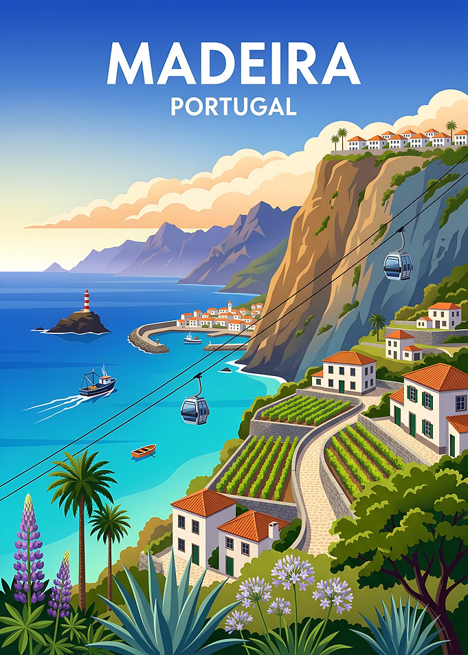 Madeira Portugal Travel Poster