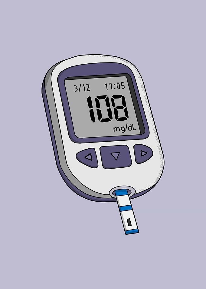 Digital Blood Glucose Monitor Illustration