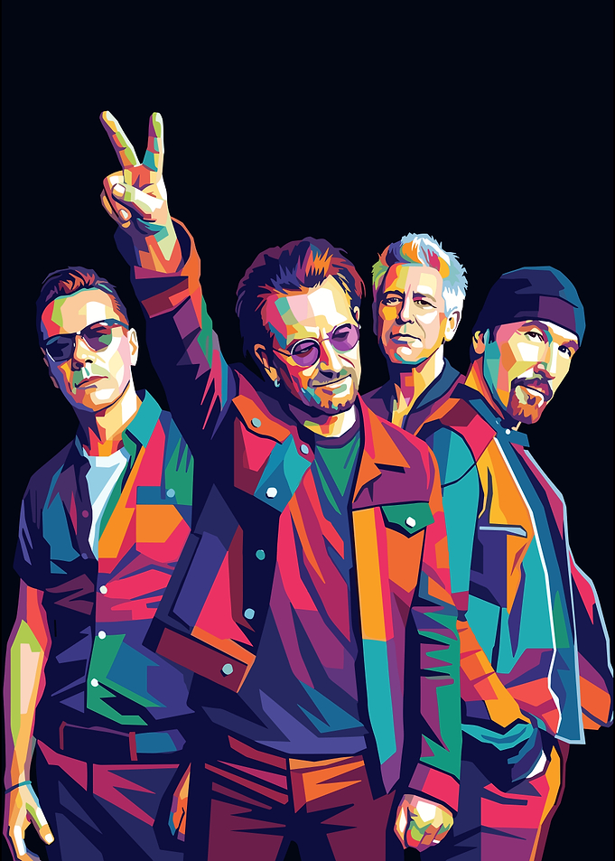 U2 Band Members Pop Art Portrait