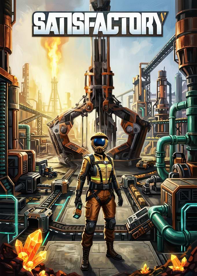 Satisfactory Game Industrial Poster