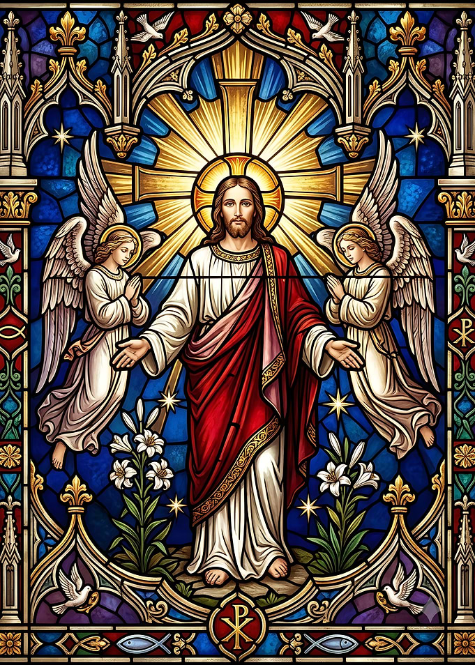 Jesus Christ Stained Glass Window Art