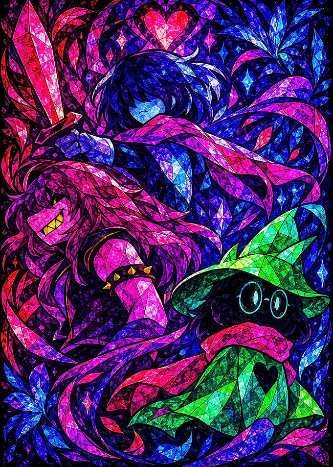 Deltarune Stained Glass Trio Art
