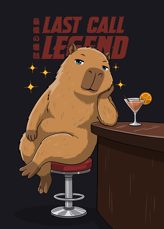 Last Call Legend Chill Capybara at the Bar