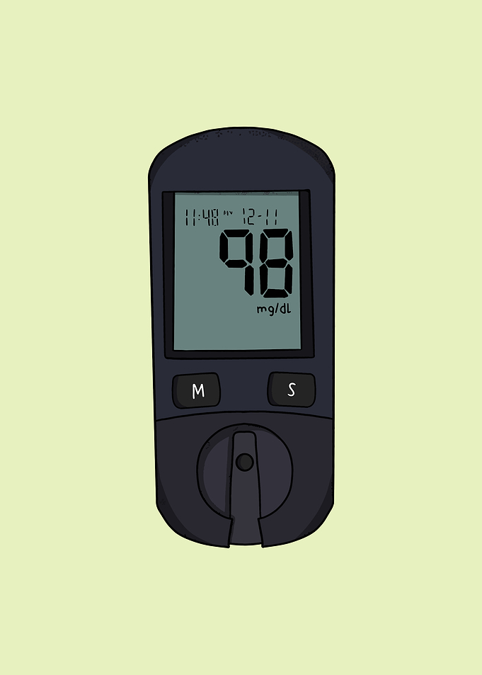 Digital Blood Glucose Meter Illustration