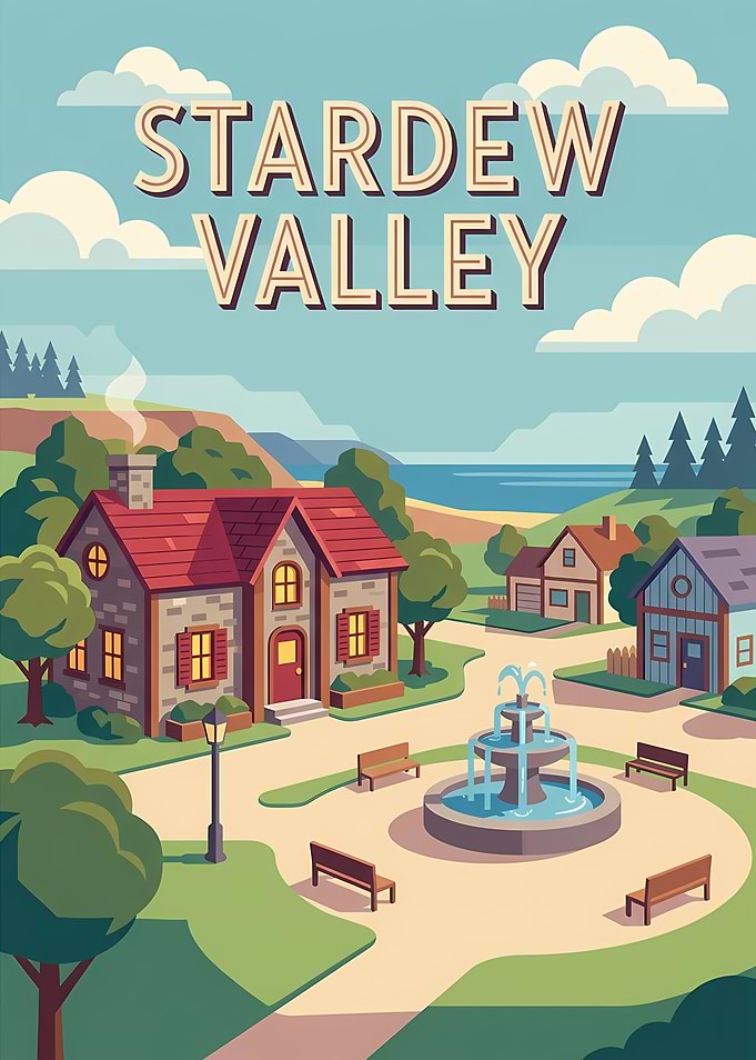 Stardew Valley Town Square Poster