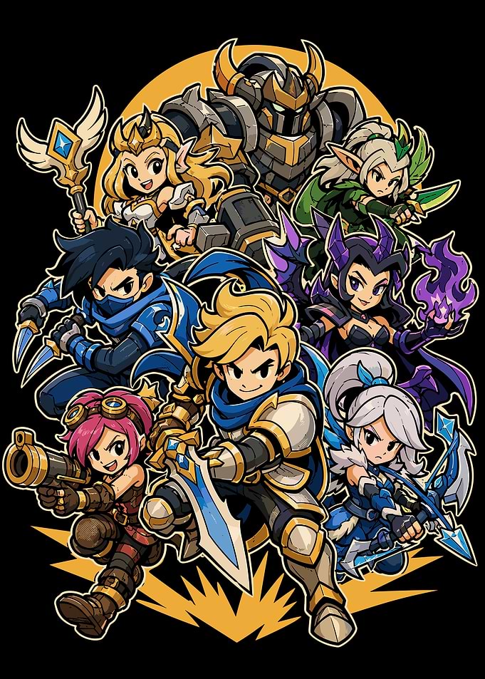 Chibi Fantasy RPG Character Party