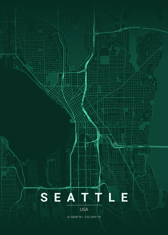 Seattle City Map Poster