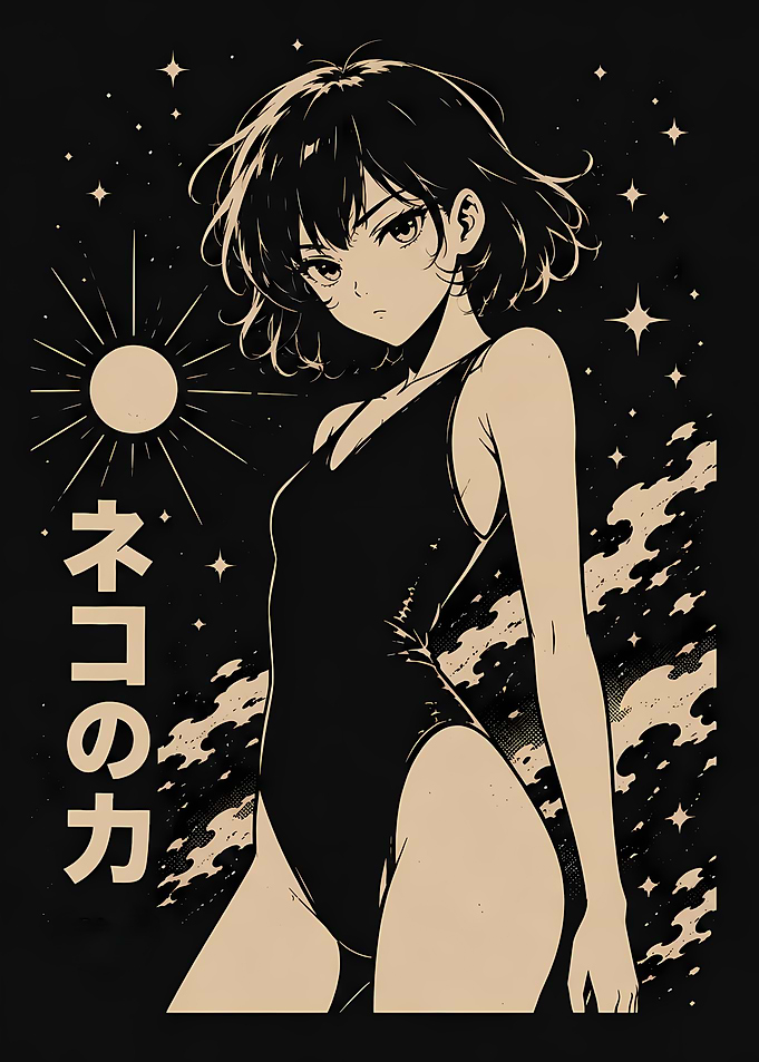 Anime Girl in Swimsuit Poster
