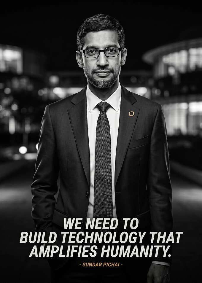 Sundar Pichai Inspirational Quote Portrait