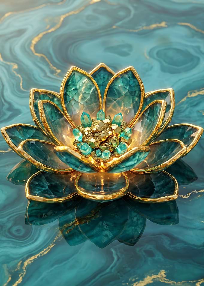 Crystal Lotus Flower Sculpture