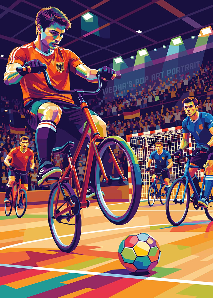 Cycle Ball Pop Art Illustration
