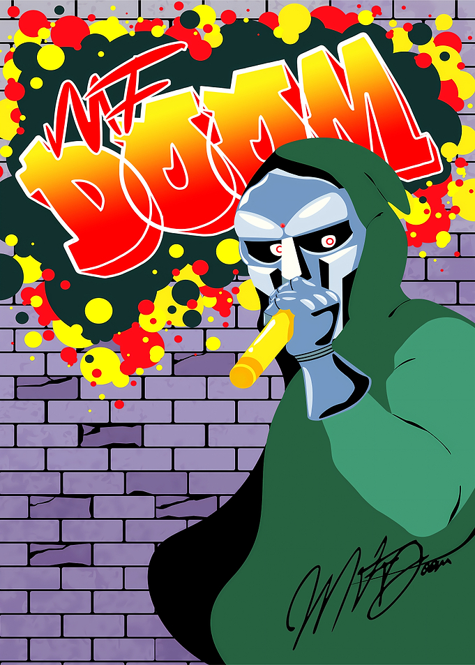 MF DOOM Graffiti Art Poster