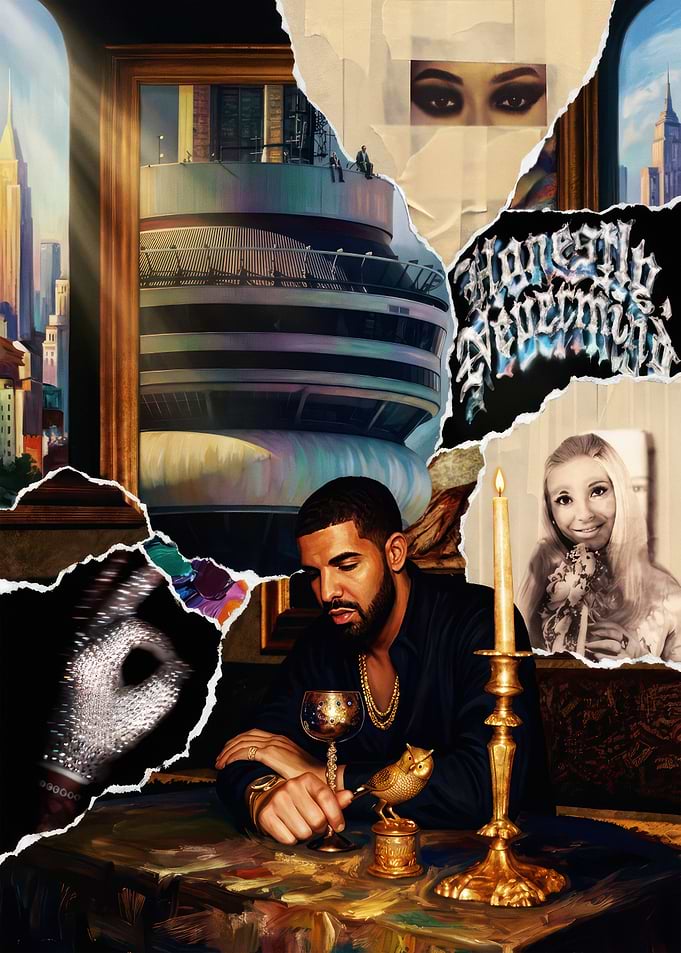 Drake Honestly Nevermind Album Art Collage