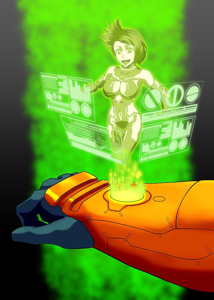 Holographic AI Interface Projection