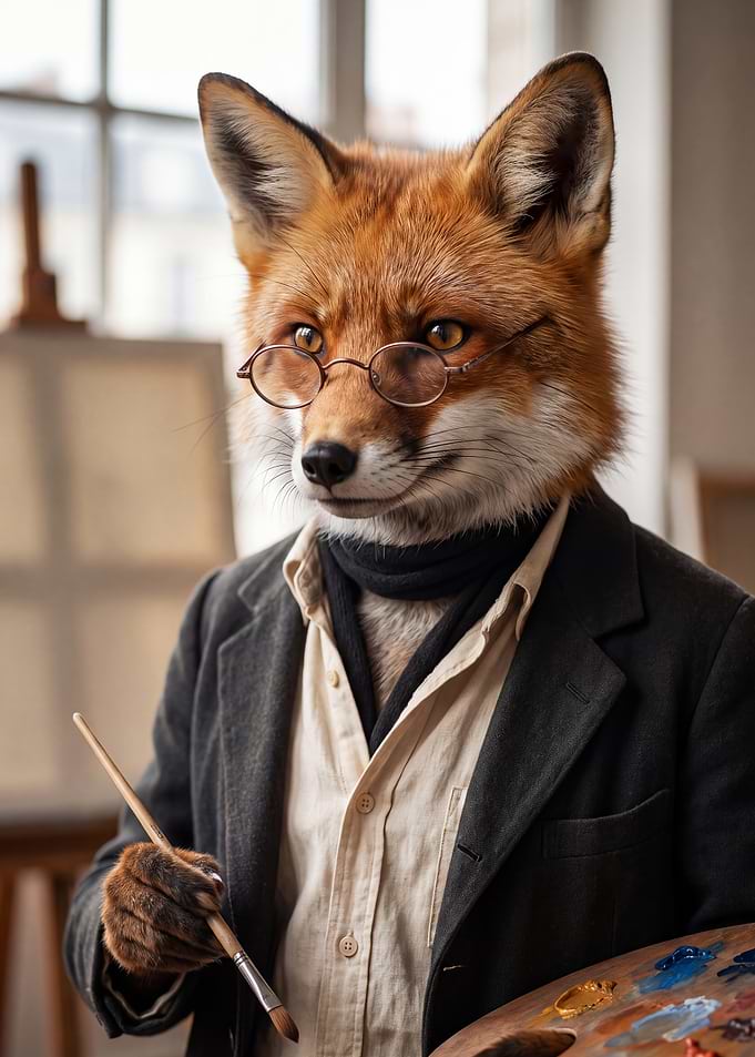 Sophisticated Fox Artist in Studio
