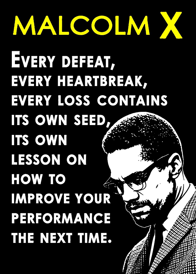 Malcolm X Inspirational Quote Poster