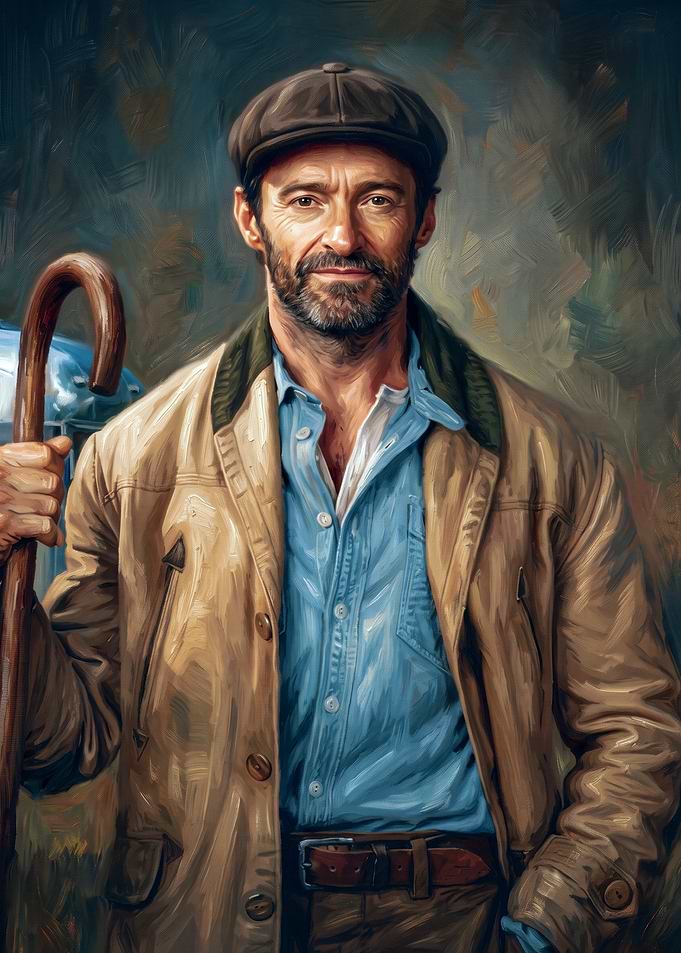 Portrait of Hugh Jackman as Farmer