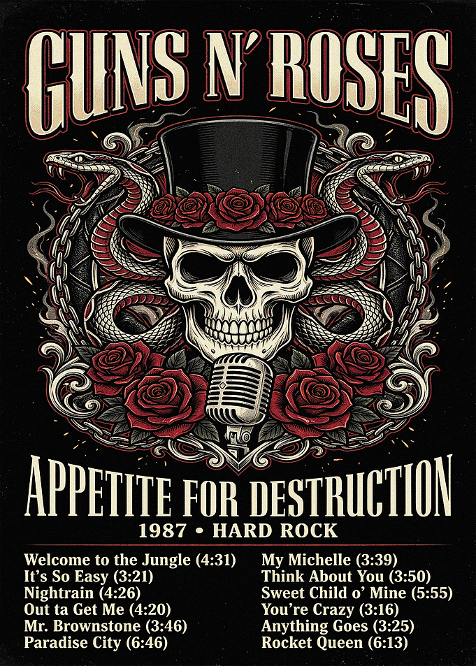Guns N' Roses Appetite for Destruction Poster
