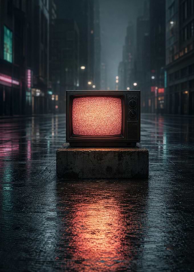 Vintage Television on City Street