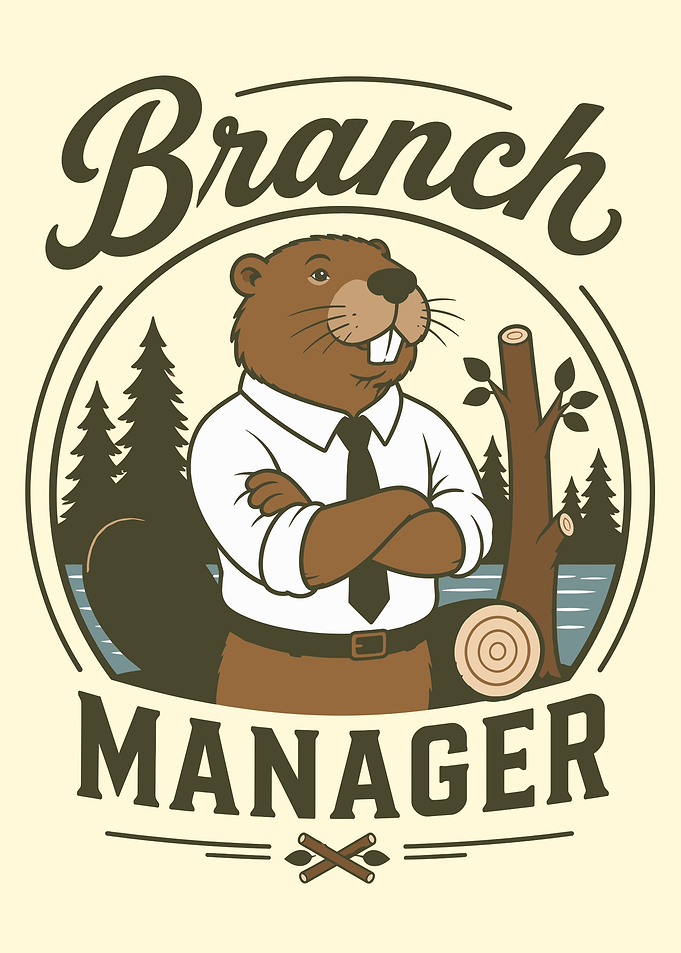 Branch Manager Beaver Illustration
