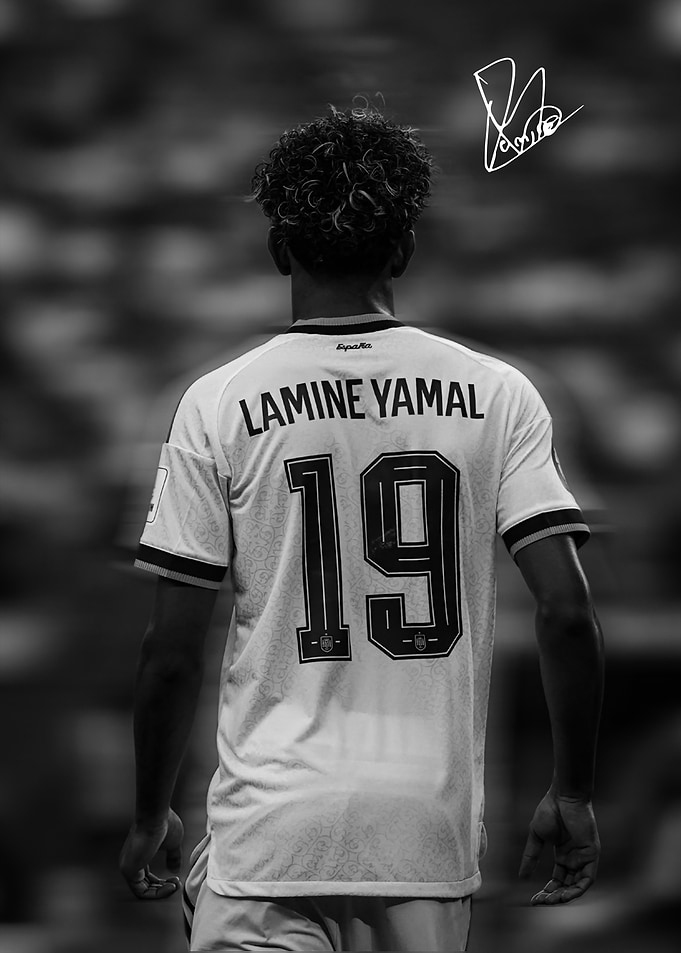 Lamine Yamal Spain Jersey Back View