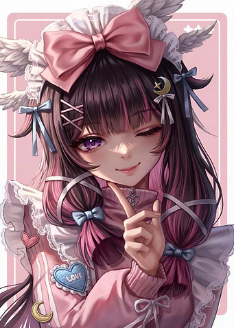 Anime Girl with Pink Aesthetic