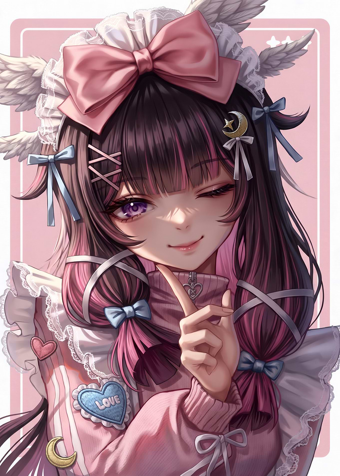 Anime Girl with Pink Aesthetic