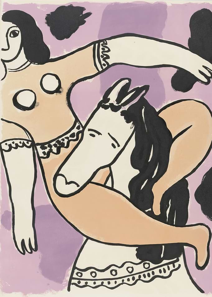 Woman and Horse Matisse Style Art