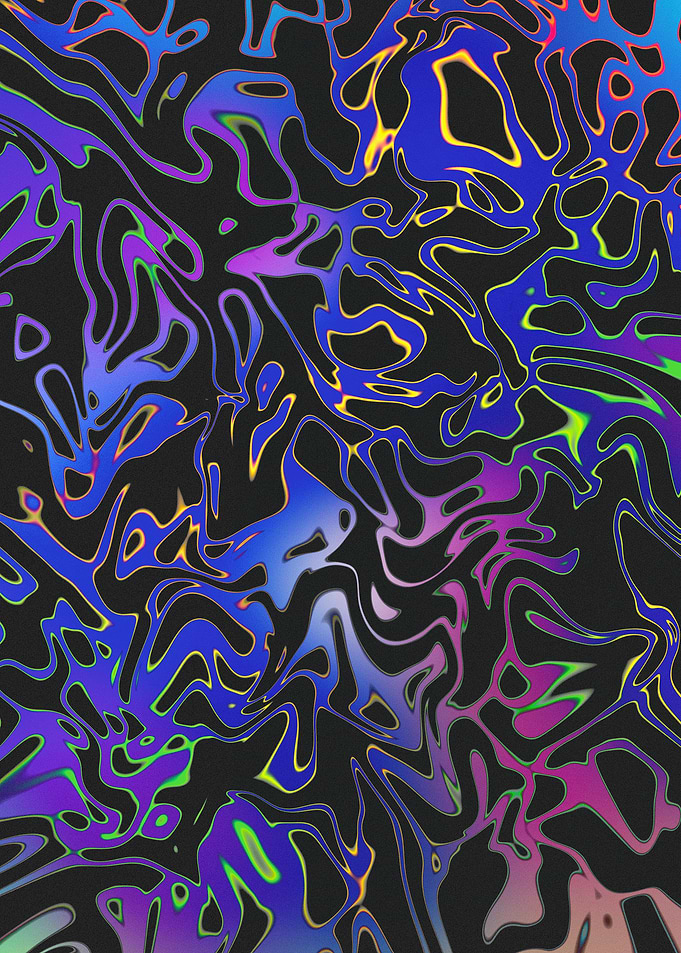 Abstract Neon Liquid Swirl Pattern