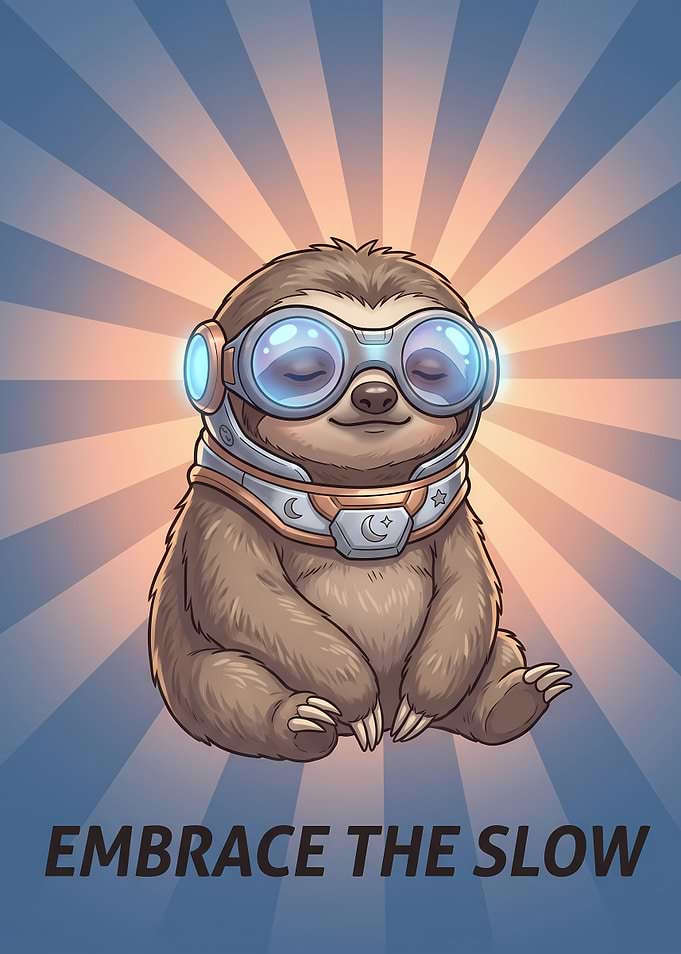 Cute Astronaut Sloth Poster