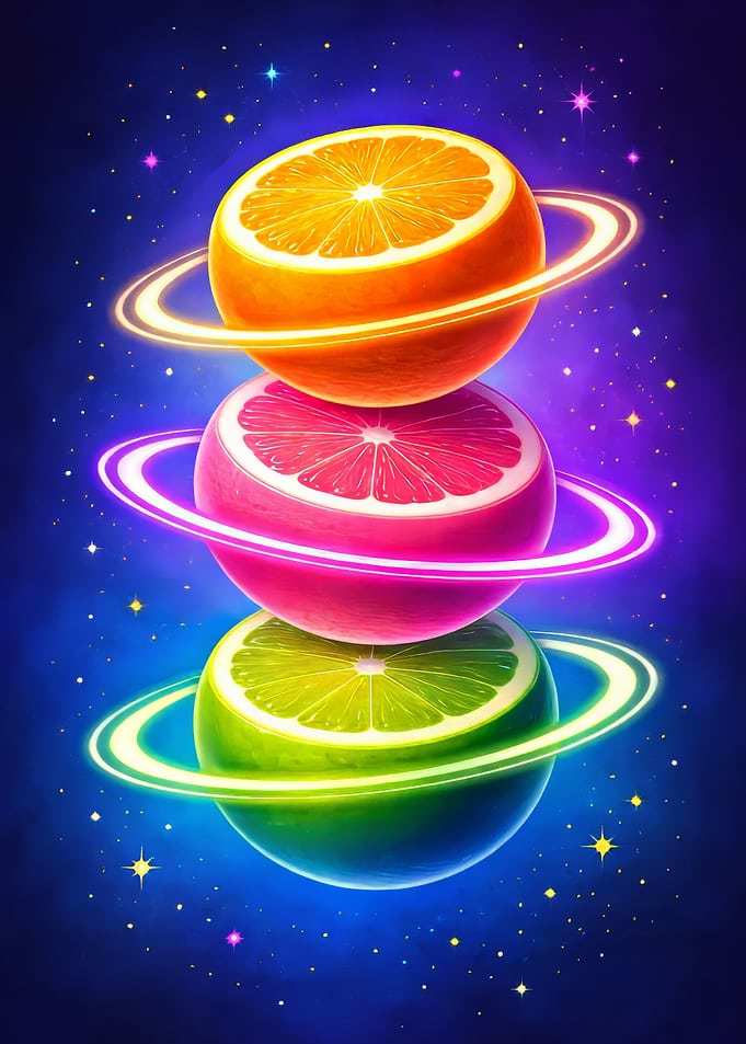 Citrus Planet System in Space